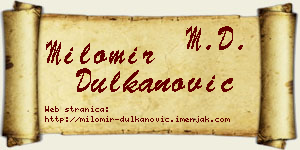 Milomir Dulkanović vizit kartica